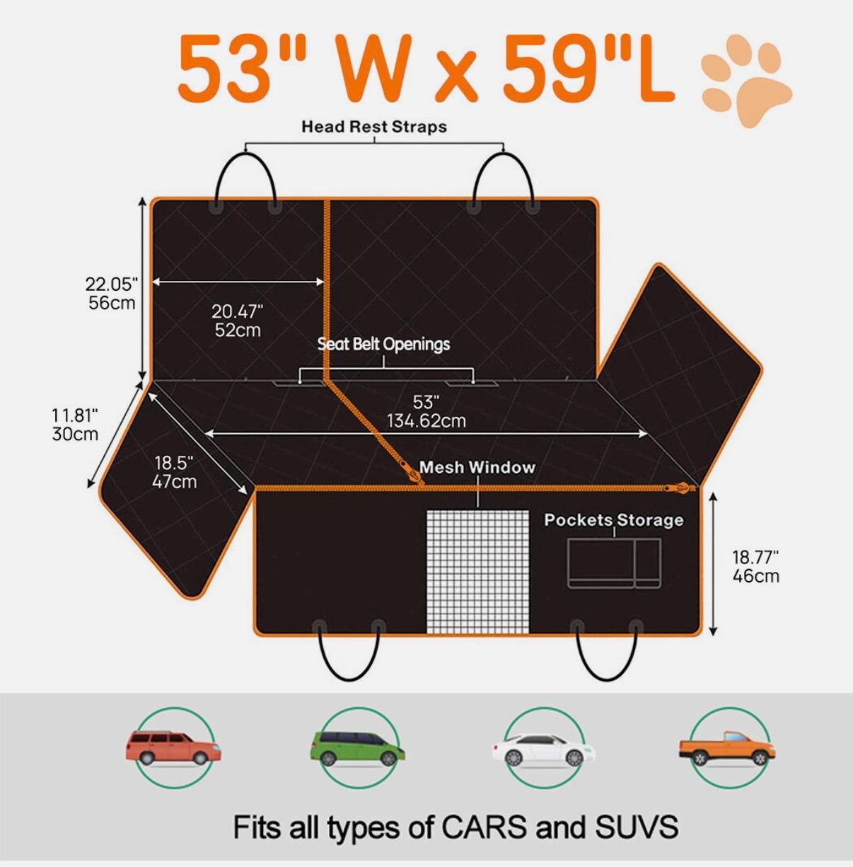 Premium Waterproof Dog Car Seat Cover